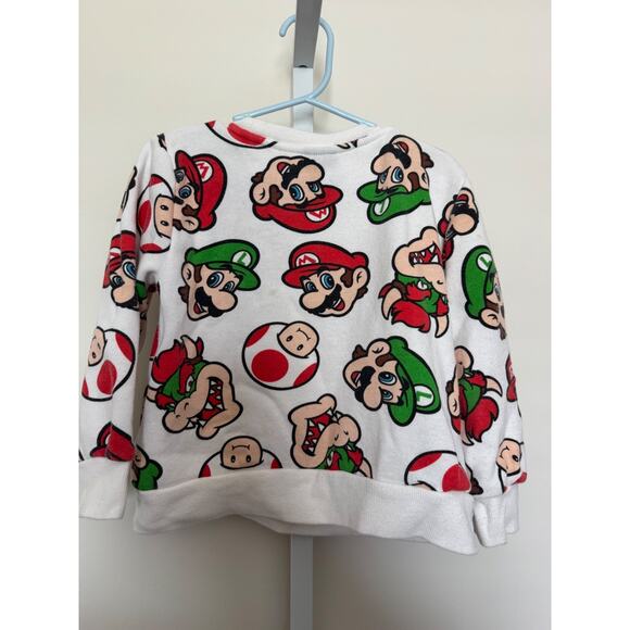 Super Mario Sweatshirt Kids Size 3T Baby Toddler All Over Print Mario Luigi - Picture 4 of 4